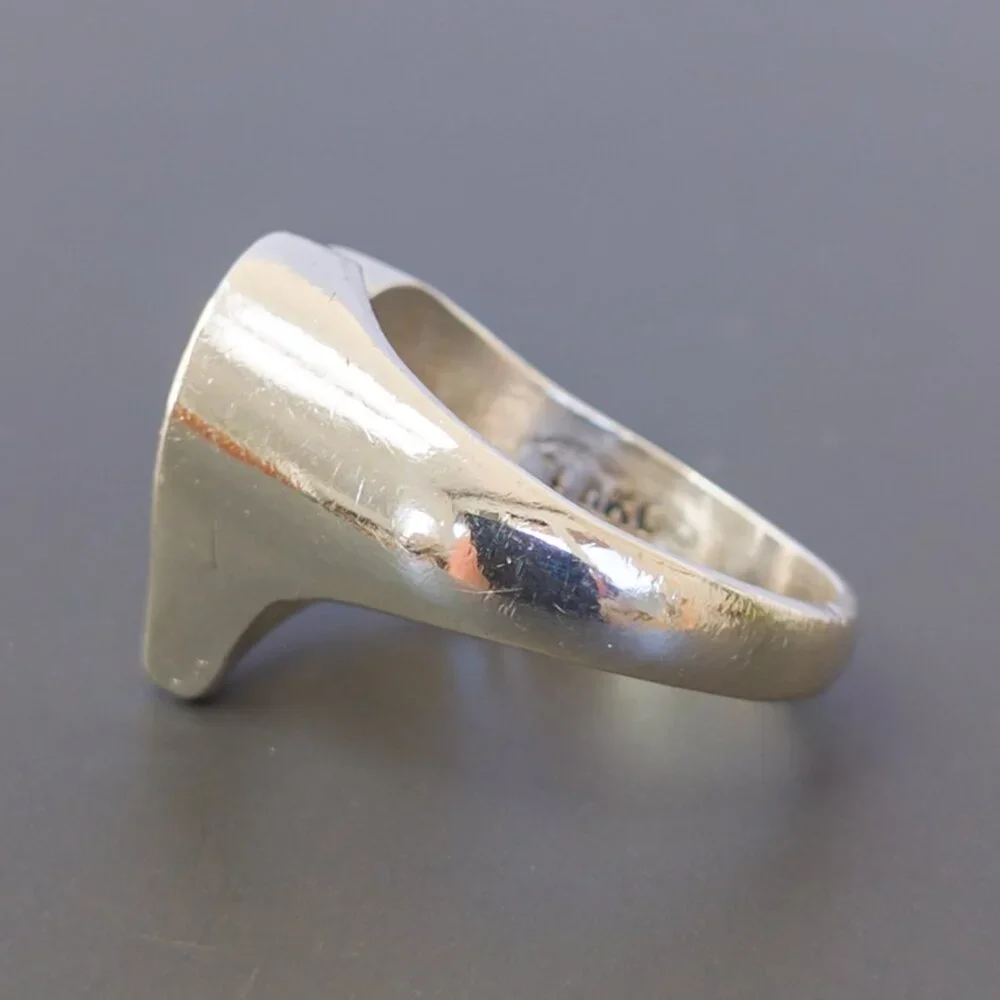 Vintage TAXCO Sterling Open-Heart Signet Ring — Size ~7.25 - Picture 6 of 12